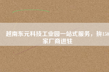 越南東元科技工業(yè)園一站式服務(wù)，拚150家廠商進(jìn)駐