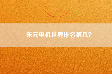 東元電機世界排名第幾？