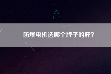 防爆電機選哪個牌子的好？