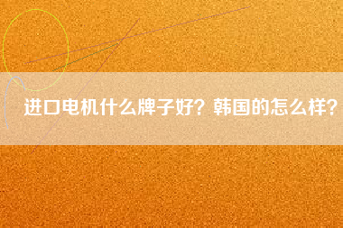 進口電機什么牌子好？韓國的怎么樣？