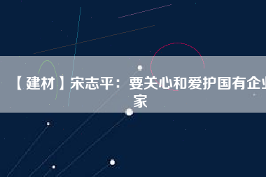 【建材】宋志平：要關(guān)心和愛護國有企業(yè)家