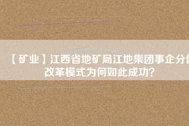 【礦業(yè)】江西省地礦局江地集團(tuán)事企分體改革模式為何如此成功？