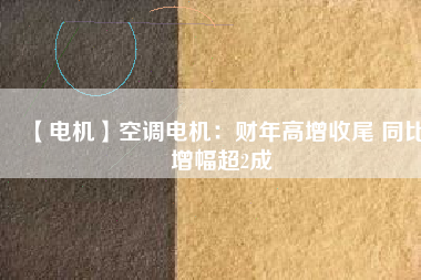 【電機(jī)】空調(diào)電機(jī)：財年高增收尾 同比增幅超2成
          