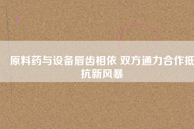 原料藥與設(shè)備唇齒相依 雙方通力合作抵抗新風暴