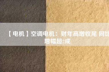 【電機(jī)】空調(diào)電機(jī)：財年高增收尾 同比增幅超2成
          