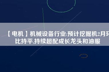 【電機(jī)】機(jī)械設(shè)備行業(yè):預(yù)計挖掘機(jī)2月環(huán)比持平,持續(xù)超配成長龍頭和油服
          