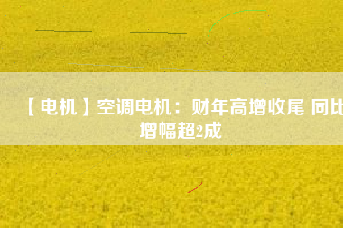 【電機(jī)】空調(diào)電機(jī)：財年高增收尾 同比增幅超2成
          