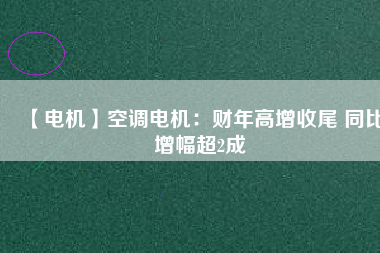 【電機(jī)】空調(diào)電機(jī)：財年高增收尾 同比增幅超2成
          