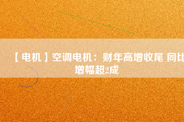 【電機(jī)】空調(diào)電機(jī)：財年高增收尾 同比增幅超2成
          