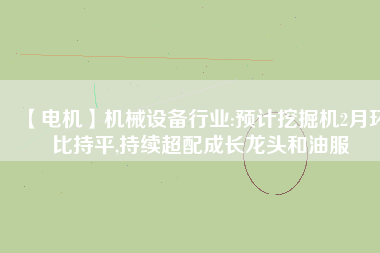 【電機(jī)】機(jī)械設(shè)備行業(yè):預(yù)計挖掘機(jī)2月環(huán)比持平,持續(xù)超配成長龍頭和油服
          