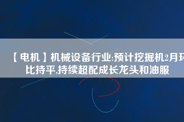 【電機(jī)】機(jī)械設(shè)備行業(yè):預(yù)計挖掘機(jī)2月環(huán)比持平,持續(xù)超配成長龍頭和油服
          