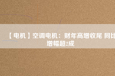 【電機(jī)】空調(diào)電機(jī)：財年高增收尾 同比增幅超2成
          