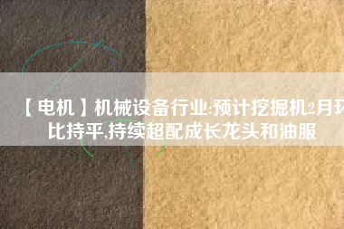 【電機(jī)】機(jī)械設(shè)備行業(yè):預(yù)計挖掘機(jī)2月環(huán)比持平,持續(xù)超配成長龍頭和油服
          