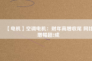 【電機(jī)】空調(diào)電機(jī)：財年高增收尾 同比增幅超2成
          