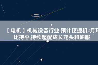 【電機(jī)】機(jī)械設(shè)備行業(yè):預(yù)計挖掘機(jī)2月環(huán)比持平,持續(xù)超配成長龍頭和油服
          