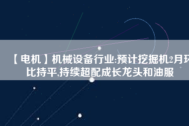 【電機(jī)】機(jī)械設(shè)備行業(yè):預(yù)計挖掘機(jī)2月環(huán)比持平,持續(xù)超配成長龍頭和油服
          