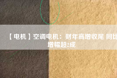 【電機(jī)】空調(diào)電機(jī)：財年高增收尾 同比增幅超2成
          
