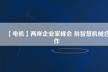 【電機(jī)】兩岸企業(yè)家峰會(huì) 拚智慧機(jī)械合作
          