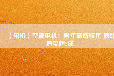 【電機(jī)】空調(diào)電機(jī)：財年高增收尾 同比增幅超2成
          