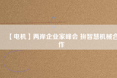 【電機(jī)】兩岸企業(yè)家峰會(huì) 拚智慧機(jī)械合作
          