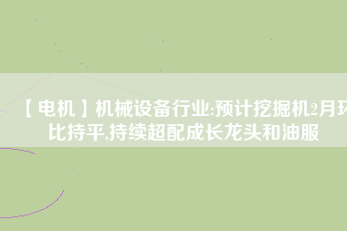【電機(jī)】機(jī)械設(shè)備行業(yè):預(yù)計挖掘機(jī)2月環(huán)比持平,持續(xù)超配成長龍頭和油服
          