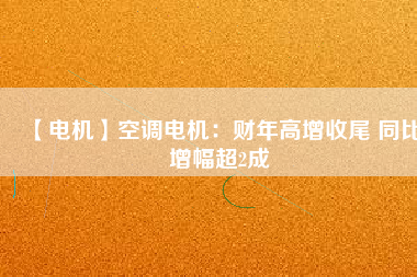 【電機(jī)】空調(diào)電機(jī)：財年高增收尾 同比增幅超2成
          