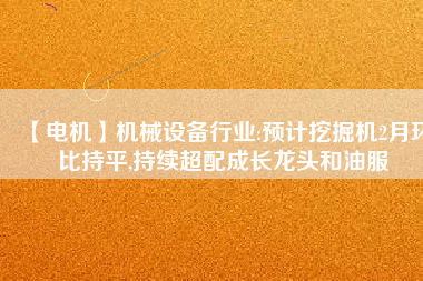 【電機(jī)】機(jī)械設(shè)備行業(yè):預(yù)計挖掘機(jī)2月環(huán)比持平,持續(xù)超配成長龍頭和油服
          