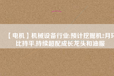 【電機(jī)】機(jī)械設(shè)備行業(yè):預(yù)計挖掘機(jī)2月環(huán)比持平,持續(xù)超配成長龍頭和油服
          
