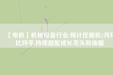 【電機(jī)】機(jī)械設(shè)備行業(yè):預(yù)計挖掘機(jī)2月環(huán)比持平,持續(xù)超配成長龍頭和油服
          