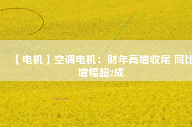 【電機(jī)】空調(diào)電機(jī)：財年高增收尾 同比增幅超2成
          