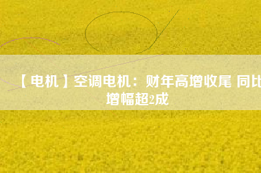 【電機(jī)】空調(diào)電機(jī)：財年高增收尾 同比增幅超2成
          