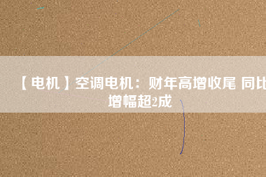 【電機(jī)】空調(diào)電機(jī)：財年高增收尾 同比增幅超2成
          