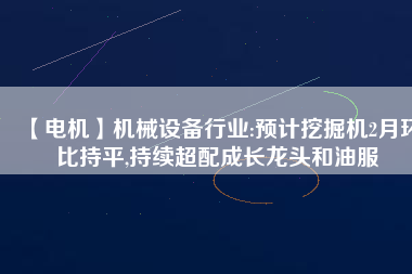 【電機(jī)】機(jī)械設(shè)備行業(yè):預(yù)計挖掘機(jī)2月環(huán)比持平,持續(xù)超配成長龍頭和油服
          