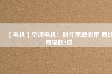 【電機(jī)】空調(diào)電機(jī)：財年高增收尾 同比增幅超2成
          