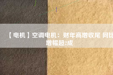 【電機(jī)】空調(diào)電機(jī)：財年高增收尾 同比增幅超2成
          