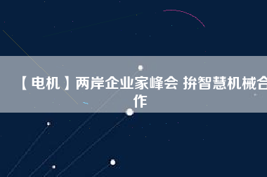 【電機(jī)】兩岸企業(yè)家峰會(huì) 拚智慧機(jī)械合作
          