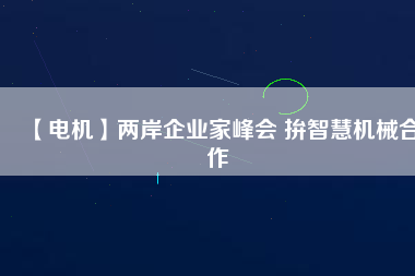 【電機(jī)】兩岸企業(yè)家峰會(huì) 拚智慧機(jī)械合作
          