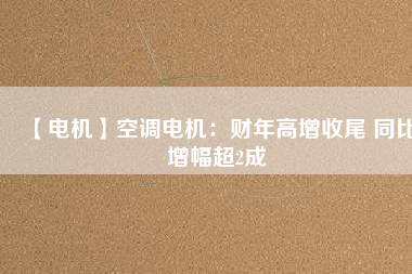 【電機(jī)】空調(diào)電機(jī)：財年高增收尾 同比增幅超2成
          
