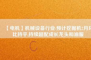 【電機(jī)】機(jī)械設(shè)備行業(yè):預(yù)計挖掘機(jī)2月環(huán)比持平,持續(xù)超配成長龍頭和油服
          