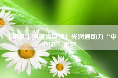 【電機(jī)】國貨當(dāng)自強(qiáng)！光潤通助力“中國芯”崛起